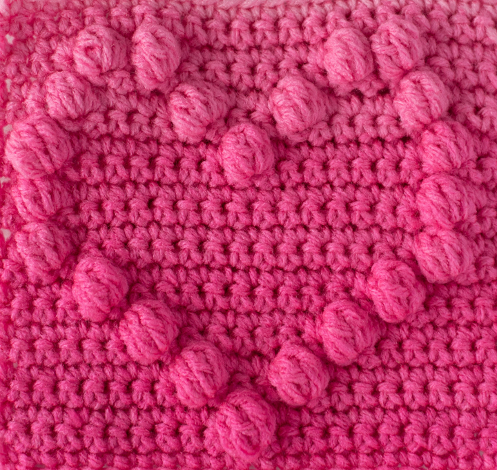 Red Heart Bobble Crochet Baby Blanket Pattern