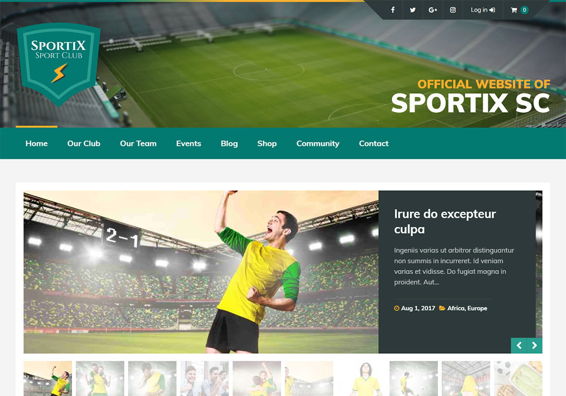 Tema de WordPress de béisbol de Sportix