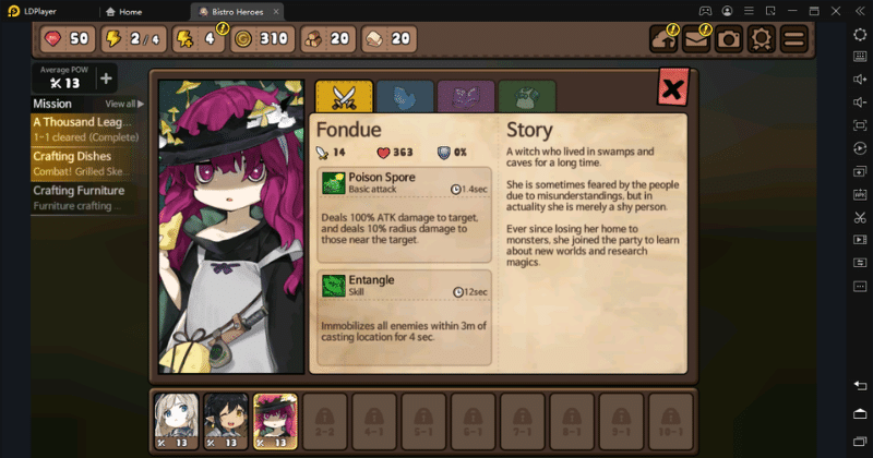 Bistro Heroes Characters & Skills Guide