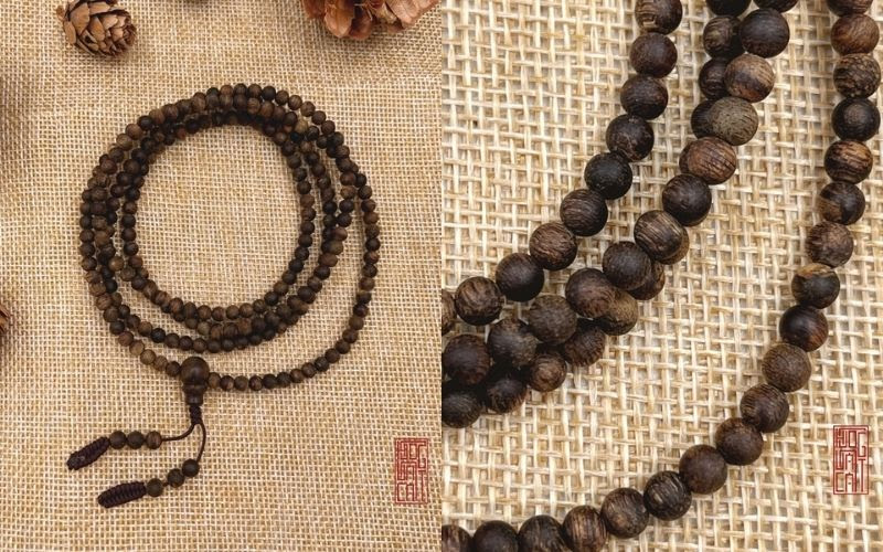 Vòng trầm 216 hạt tỏa ra hương thơm giúp tĩnh tâm, xua tan mệt mỏi