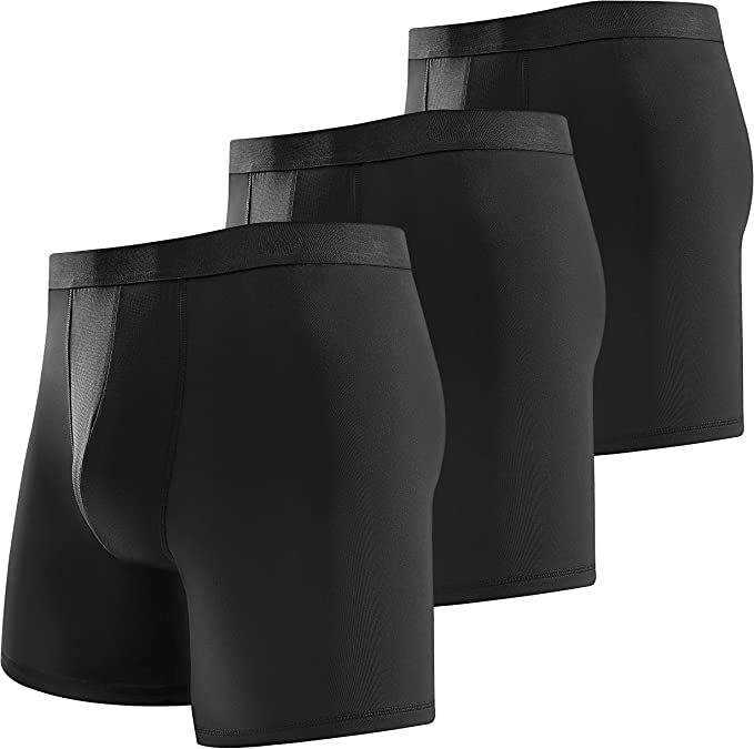 WANDER Mens Sport Underwear 3-Pack for Men Performance 6-inch Athletic Boxer Brief Tights Active Workout Underwear M/L/XL/XXL