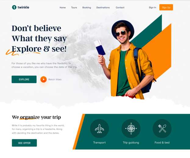 Color co-ordinated landing page