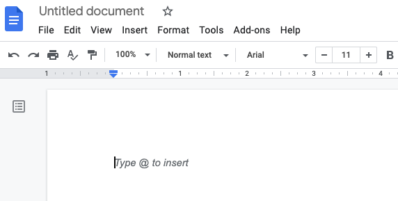 square root in google docs - step 1