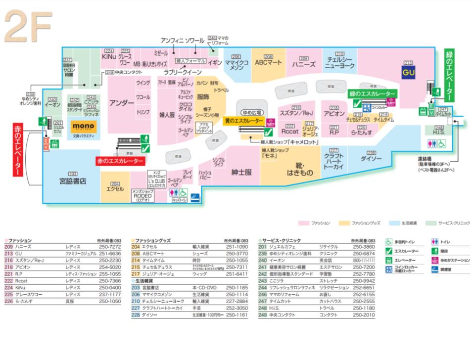 ゆめシティ 商業施設ガイド