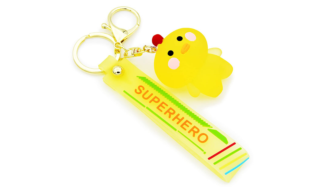 cute yellow duck custom rubber keyrings personalised promotional items
