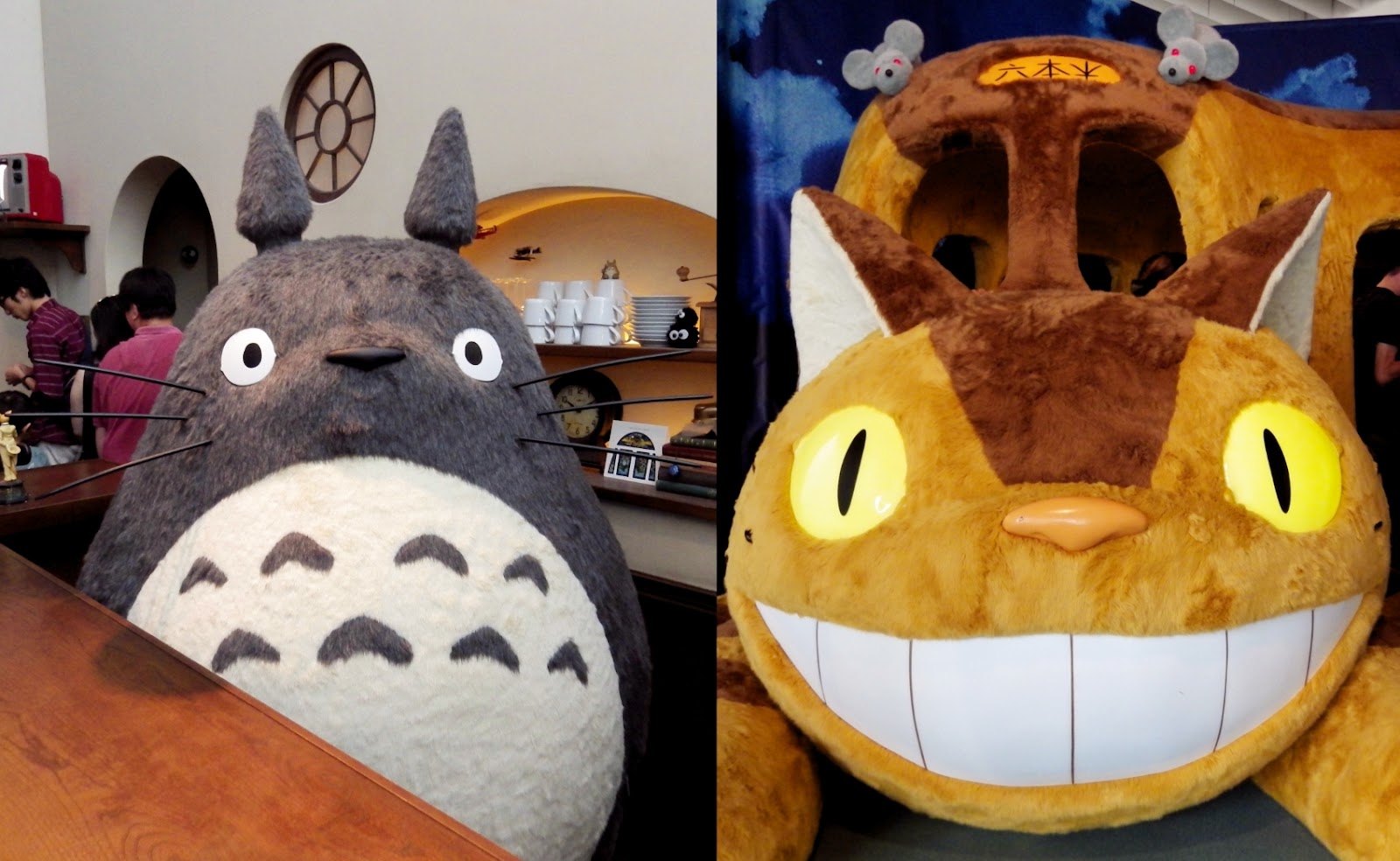 Totoro and Catbus displays at the Ghibli exhibition in Roppongi Hills, Tokyo, 2016.
