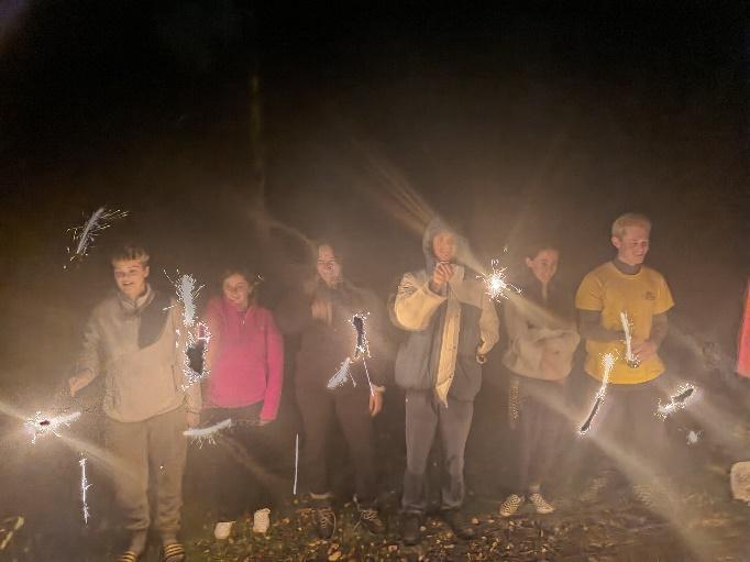 A group of people holding sparklers

Description automatically generated with low confidence
