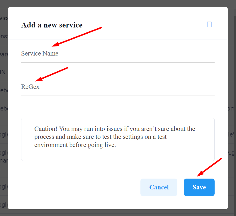 How to block cookie: Add a new service.