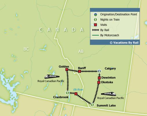 Royal Canadian Pacific - Fly Fishing Adventure Tour Map