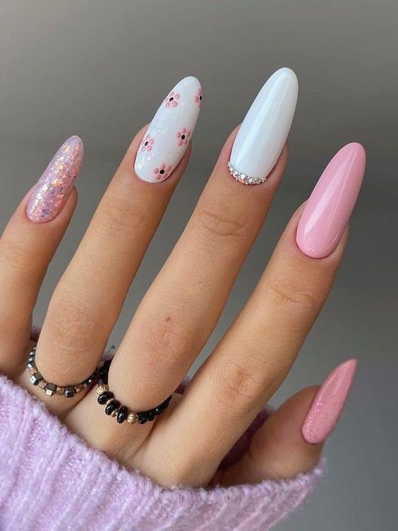 A beautiful combo of pink and white design