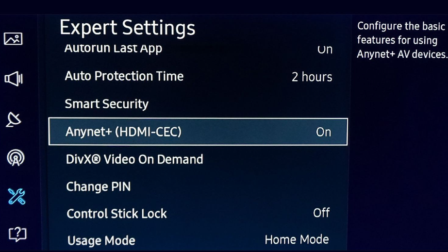 Enabling HDMI-CEC on TV