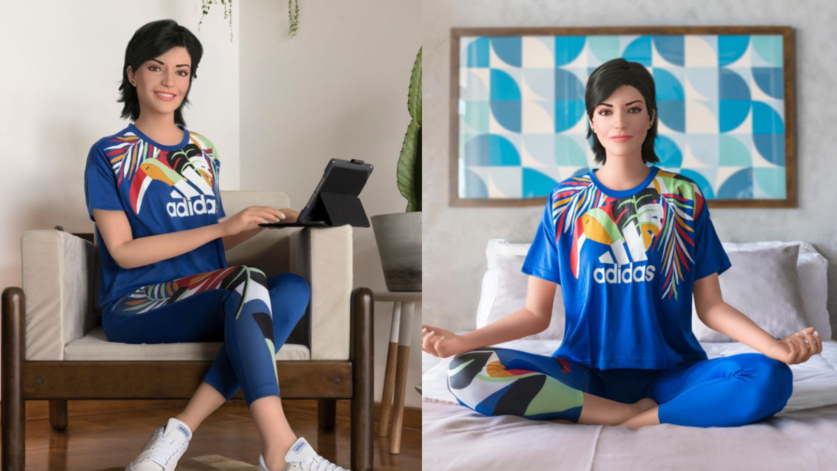 Campanhas Publicitárias famosas - Inteligência Artificial da Magalu, a assistente virtual Lu, vestido roupas esportivas da Adidas em uma parceria entre as empresas.