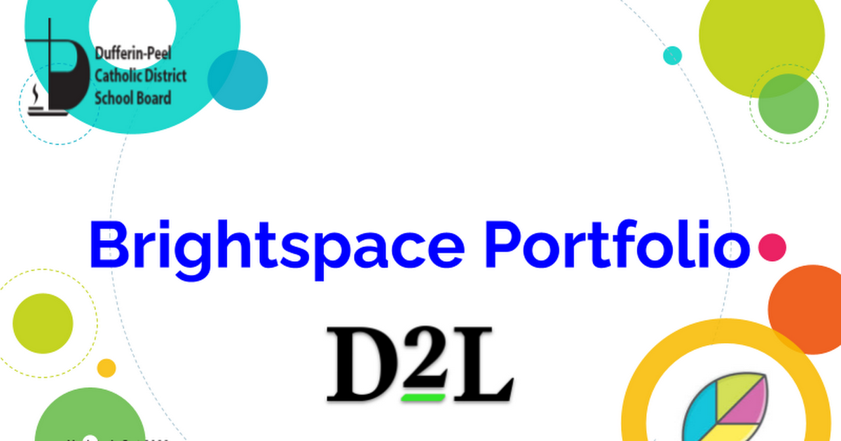 DPCDSB BrightSpace Portfolio