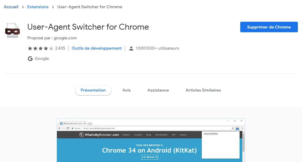 User-Agent Switcher for Chrome