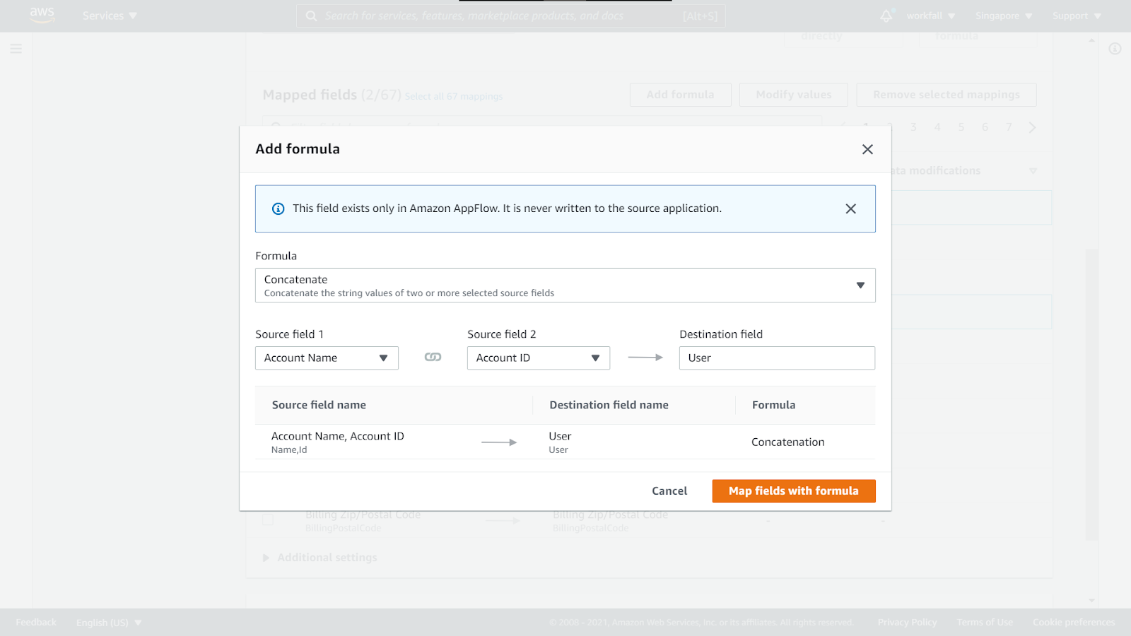 How to create a data flow to share data between AWS and Salesforce using Amazon AppFlow?