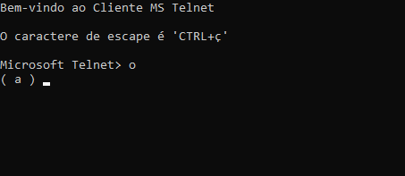 Abrindo uma conexão telnet