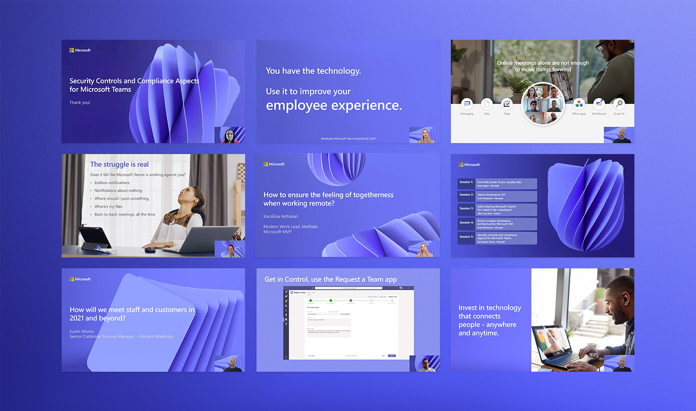 3D blue branding  Microsoft microsoft teams online event virtual event visual identity