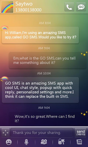 GO SMS Pro Rainbow Way ThemeEX apk