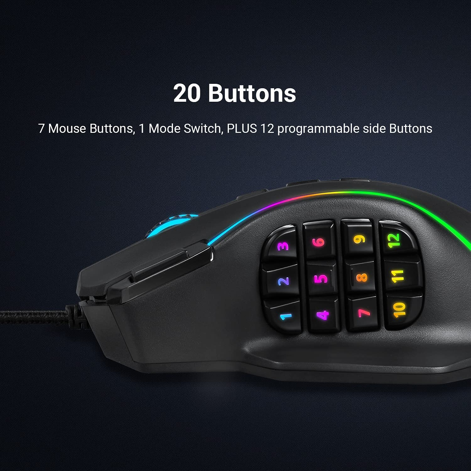 A gaming mouse will have many more buttons than a regular mouse and the more programable buttons it has, the better.