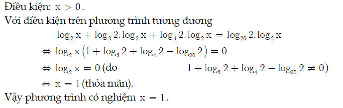 Giải phương trình logarit khác cơ số