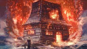 Procreate Painting of a Burning House full process [ORANGE] - YouTube