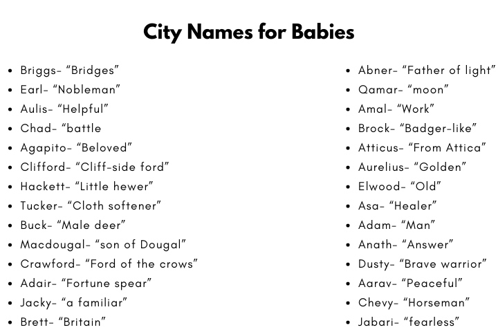 City Names for Babies
