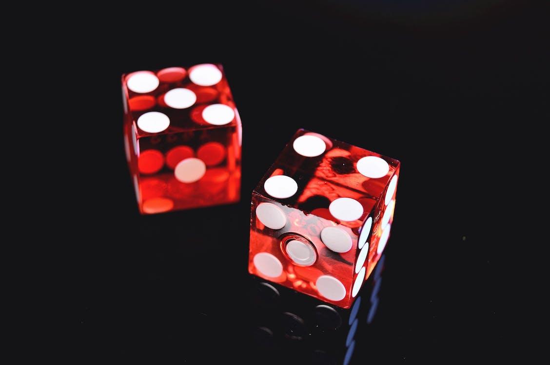 Free Closeup Photo of Two Red Dices Showing 4 and 5 Stock Photo