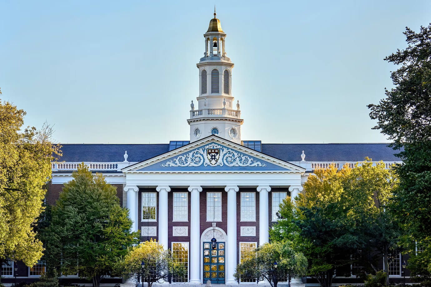 Iconic image of Harvard University, a renowned medical school.