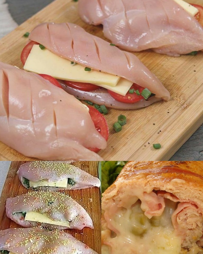 Rezept für gefüllte Hähnchenbrust mit Käse und Schinken - Omas Tipps ...