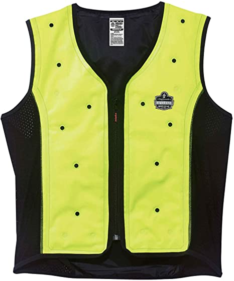 Ergodyne Chill-Its 6685 Evaporative Cooling Vest, Wearer Stays Cool and Dry, Breathable Comfort, Zipper Closure, 4X-Large
