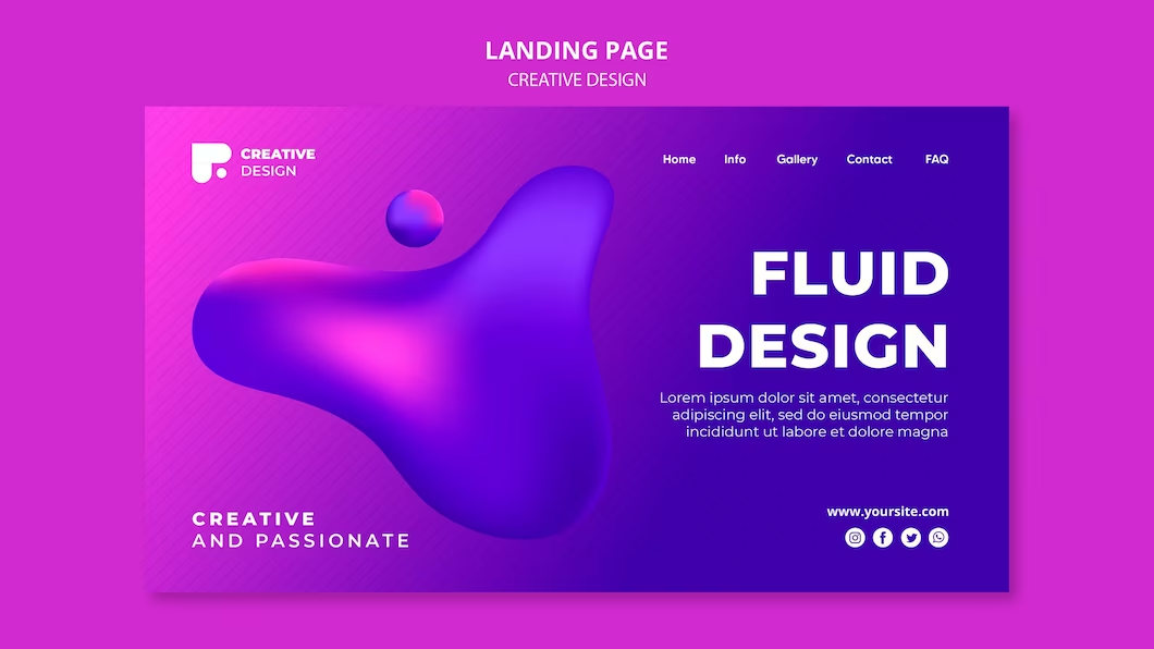 Fluid design landing page template
