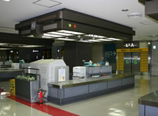 Photograph of the Customs inspection counter