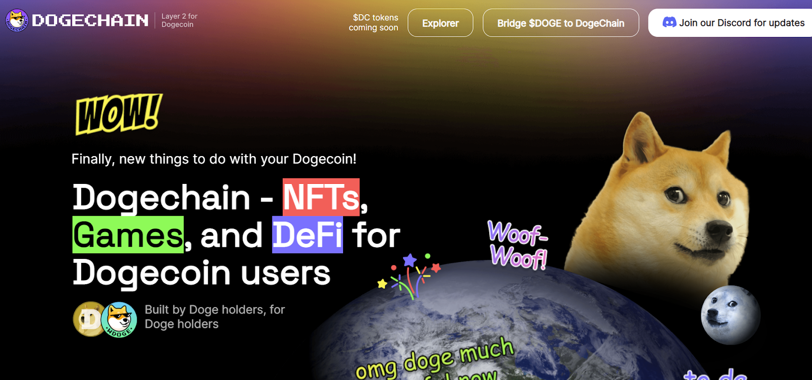Screengrab from official Dogechain website.
