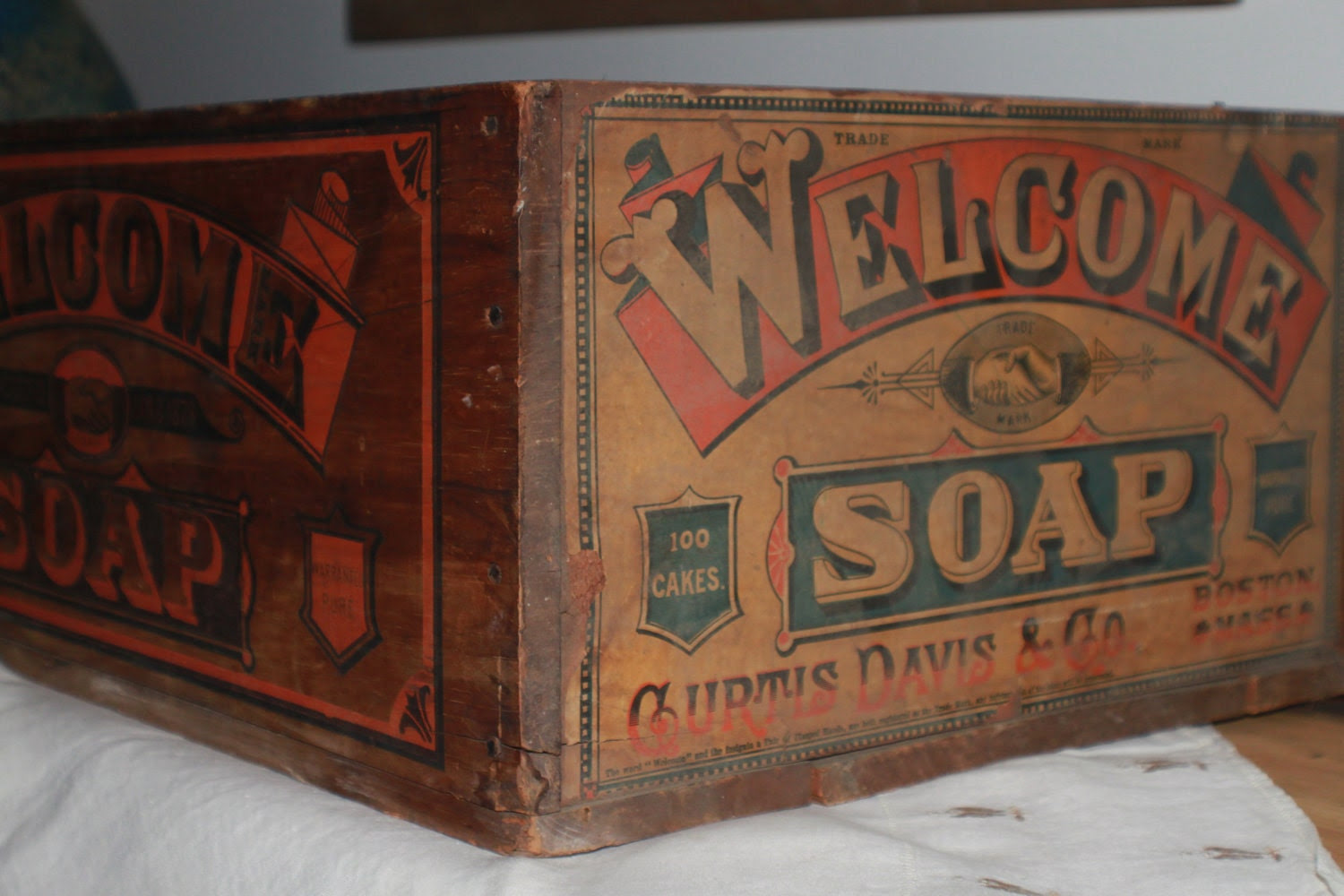 Vintage Wooden Advertisement Crate