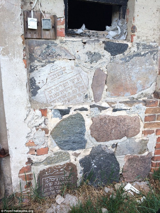 Discovery: In the Polish village of Pilica researchers found slabs of stone, clearly marked with Hebrew writing and some dating back to the 18th century, taken from the local Jewish cemetery at the end of World War II