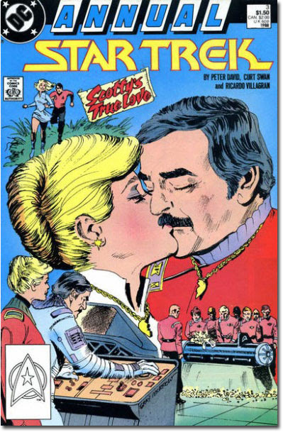 Then in the next scene he starts makin' out with Shatner. (Star Trek Annual #3, DC)
