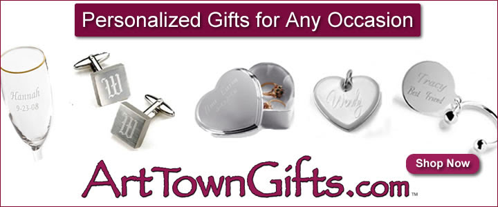 Find personalized gifts for all occasions at Arttowngifts.com.