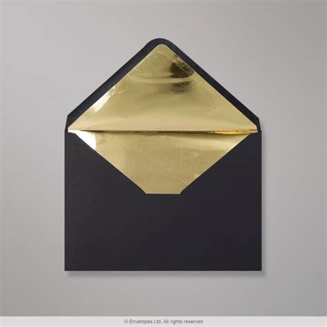 162x229 mm (C5) Black Envelope Lined With Gold Foil 162x229 mm (C5) Black Envelope Lined With Gold Foil