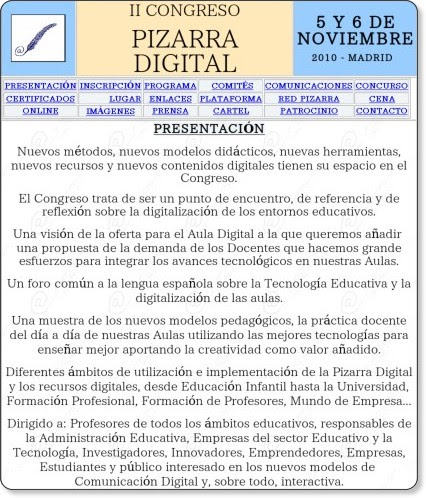 II Congreso Pizarra Digital http://www.dulac.es/Eventos/2010/congresopd/congresopd.htm