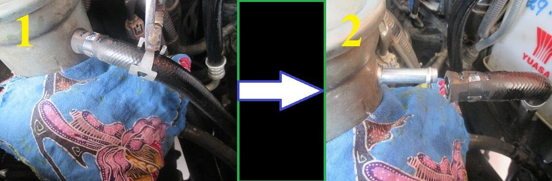 gunakan selang transparan untuk menyedot oli ps dalam tabung oli ps DIY : Kuras Oli Power Steering Toyota Innova