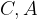 C, A C, A