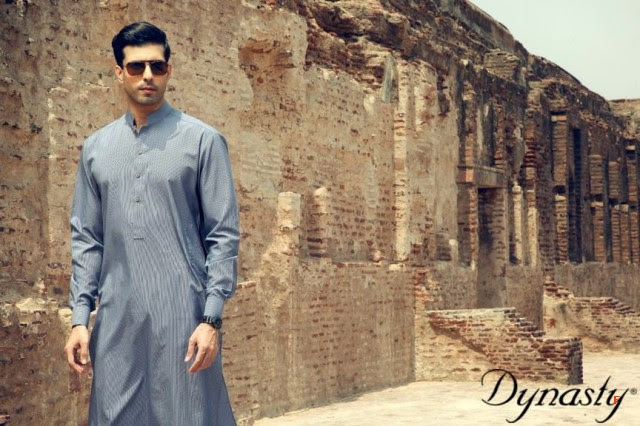 Mens-Wear-Cotton-Embroidered-Kurta-Pajama-By-Dynasty-Fabrics-New-Fall-Collection-2014-4 Mens-Wear-Cotton-Embroidered-Kurta-Pajama-By-Dynasty-Fabrics-New-Fall-Collection-2013-14-4