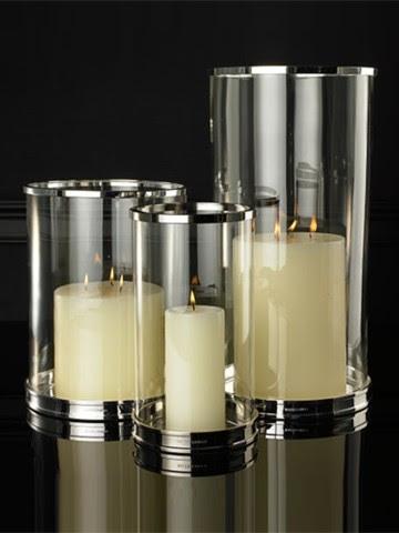 Silver Modern Hurricane contemporary candles and candle holders
