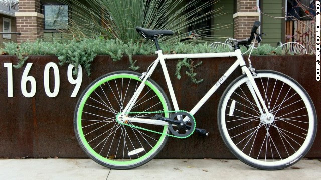Austin's Heywood Hotel offers guests complimentary access to sweet rides such as this Republic bicycle.