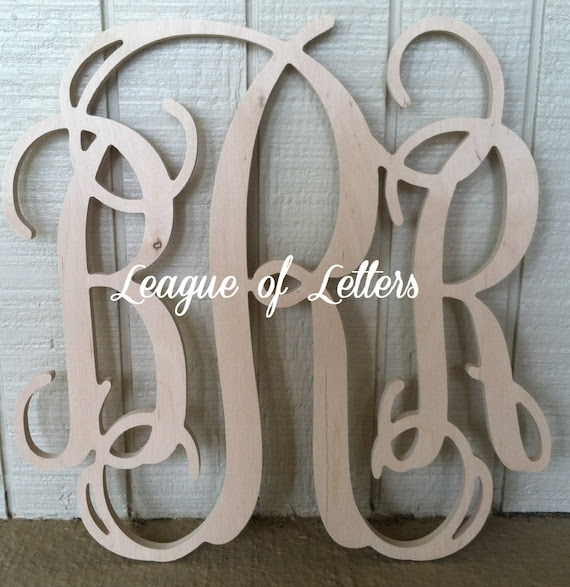 24 inch Wooden Monogram Letters by LeagueofLetters on Etsy
