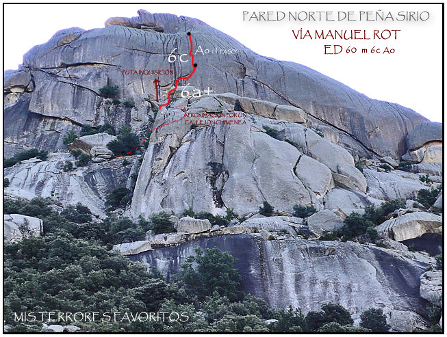 RESEÑA VÍA MANUEL ROT ED 60 m 6C Ao - PARED NORTE PEÑA SIRIO