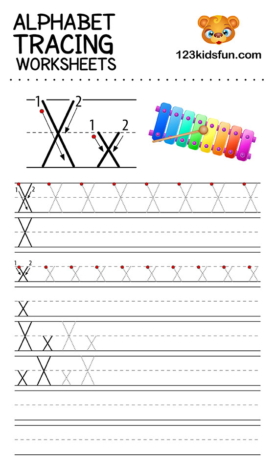 alphabet tracing worksheets a z free printable for kids