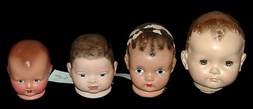 mannequin heads (old doll heads)