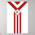 Red Stripes and Chevrons with Monogram on White