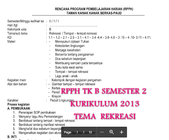 Contoh Rpph Paud Pembelajaran Daring Dunia Sosial
